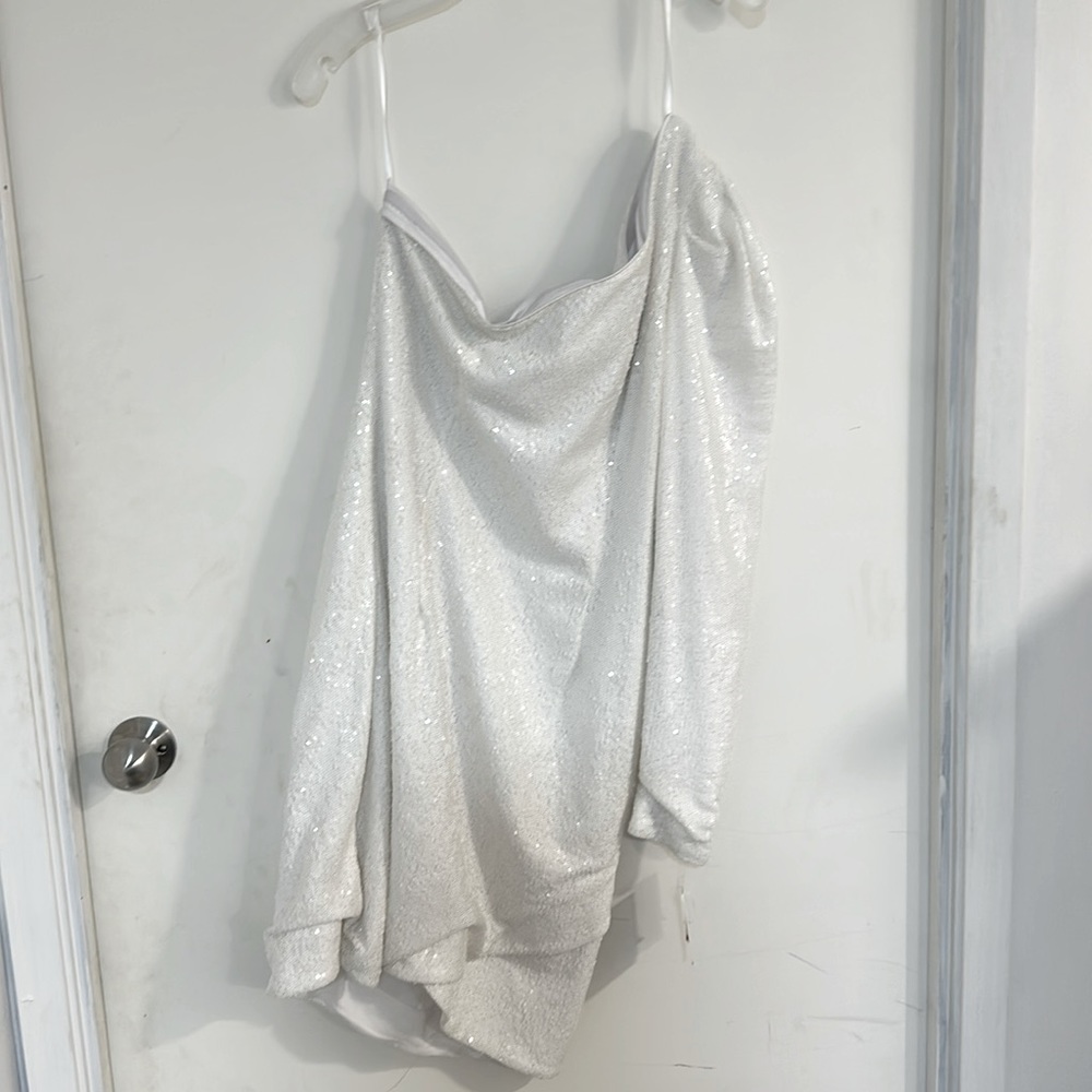 Mini One Shoulder Sequinned Dress - Wedding Reception or Engagement Dress